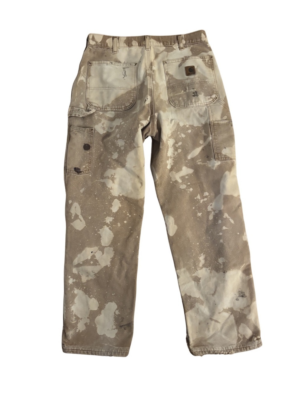 Carhartt x Trashaus Collab Bleach Work Pants in Beige & White - Picture 5 of 6